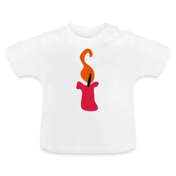 Bougie - T-shirt bio col rond Bébé - blanc - Devant