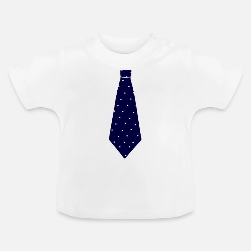 cravate à pois - T-shirt bio col rond Bébé - blanc