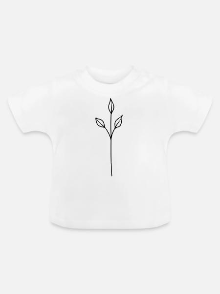 simple Gräser - Baby Bio-T-Shirt mit Rundhals - Weiß