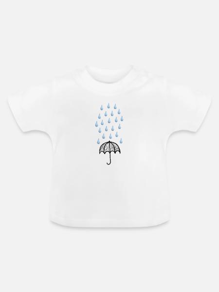 Regenschirm - Baby Bio-T-Shirt mit Rundhals - Weiß
