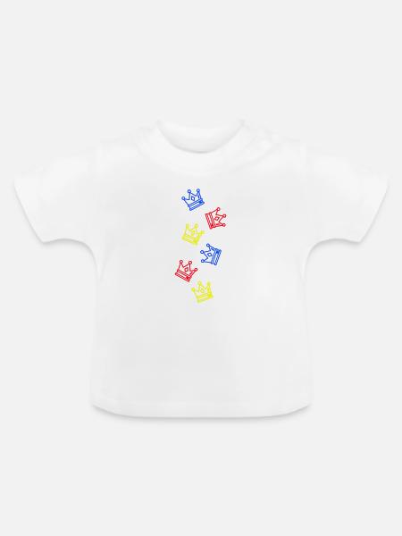 Krone Bunt - Baby Bio-T-Shirt mit Rundhals - Weiß
