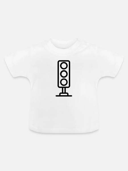 Ampel - Baby Bio-T-Shirt mit Rundhals - Weiß
