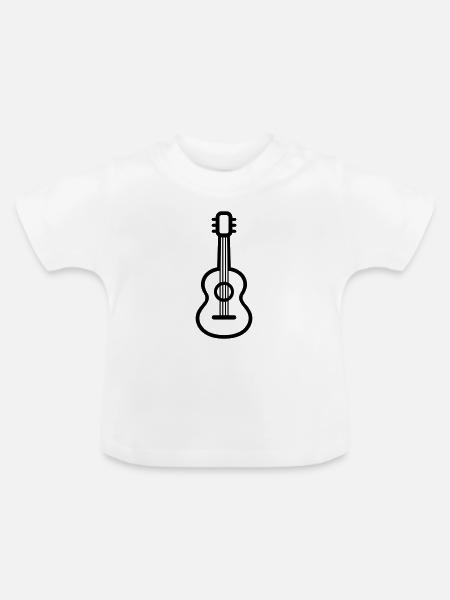 Gitarre - Baby Bio-T-Shirt mit Rundhals - Weiß