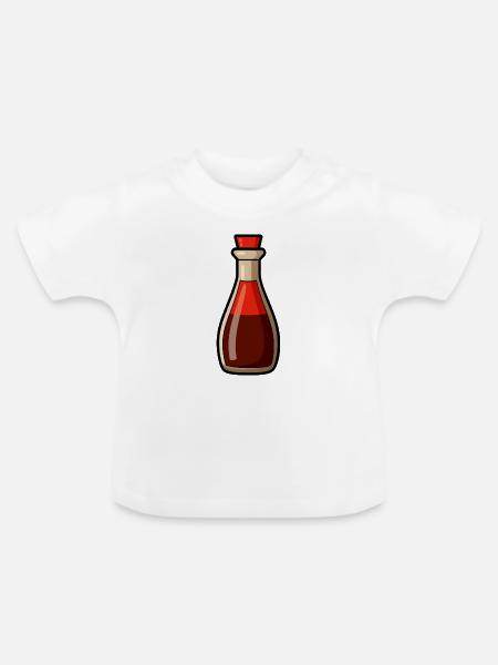 Sojasauce - Baby Bio-T-Shirt mit Rundhals - Weiß