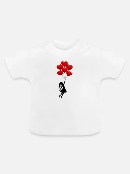 Flying Girl - Baby Bio-T-Shirt mit Rundhals - Weiß