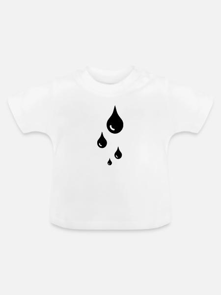 tropfen - Baby Bio-T-Shirt mit Rundhals - Weiß