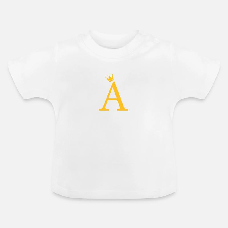 A Monogramm-Krone - Baby Bio-T-Shirt mit Rundhals - Weiß