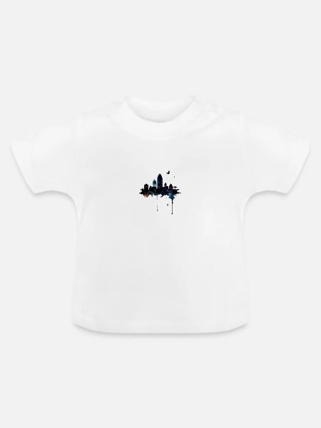 skyline,stadt,tinte,graffiti,urban - Baby Bio-T-Shirt mit Rundhals - Weiß