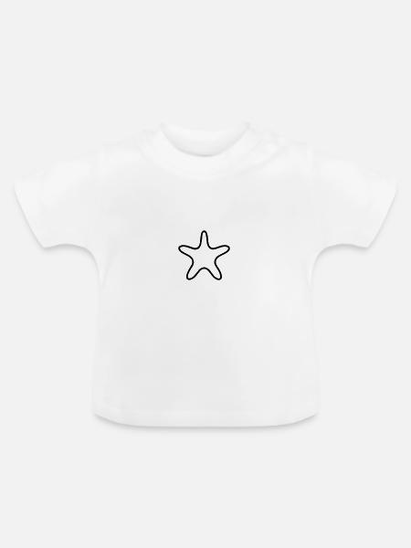 Seestern - Baby Bio-T-Shirt mit Rundhals - Weiß
