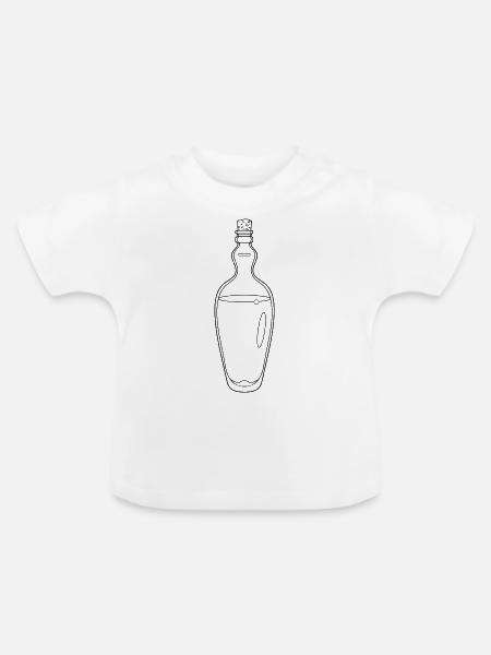 Flasche - Baby Bio-T-Shirt mit Rundhals - Weiß