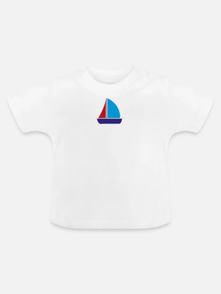 Segelboot - Baby Bio-T-Shirt mit Rundhals - Weiß