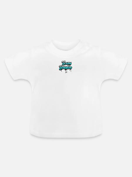 Texas Houston Design - Baby Bio-T-Shirt mit Rundhals - Weiß