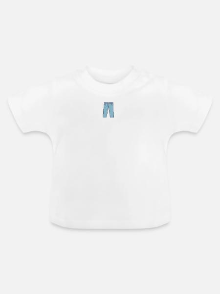 Pixel Jeans: Blau Retro - Baby Bio-T-Shirt mit Rundhals - Weiß