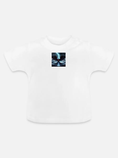 Drachensturm über Mondkuppe - Baby Bio-T-Shirt mit Rundhals - Weiß