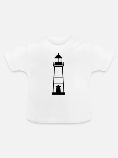 Leuchtturm - Baby Bio-T-Shirt mit Rundhals - Weiß