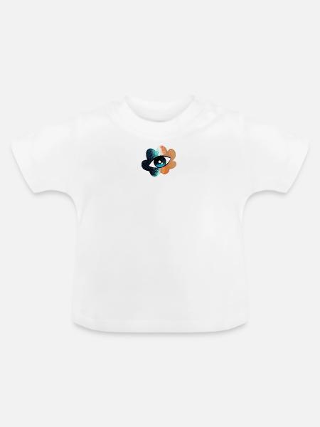 Kosmische Augenblüte - Baby Bio-T-Shirt mit Rundhals - Weiß