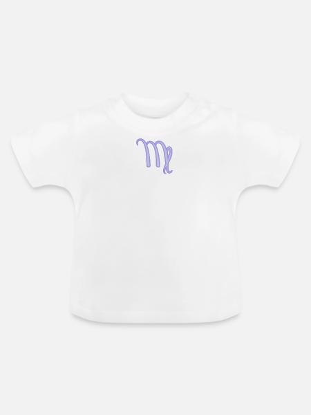 Jungfrau Sternzeichen Pastel Lila - Baby Bio-T-Shirt mit Rundhals - Weiß