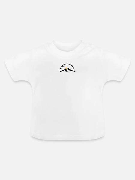Minimaler Goldener Bogen-Sonne - Baby Bio-T-Shirt mit Rundhals - Weiß