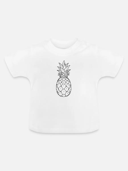 Minimalistic Pineapple - Baby Bio-T-Shirt mit Rundhals - Weiß
