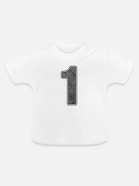 Eins Betontextur Design - Baby Bio-T-Shirt mit Rundhals - Weiß