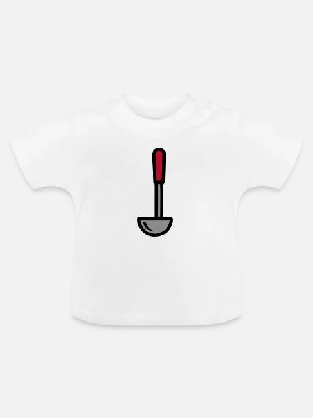 Schöpfkelle Suppe Kochen Restaurant Küchenchef - Baby Bio-T-Shirt mit Rundhals - Weiß