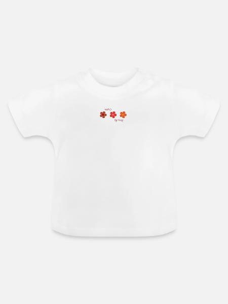 Hallo Frühling - Baby Bio-T-Shirt mit Rundhals - Weiß