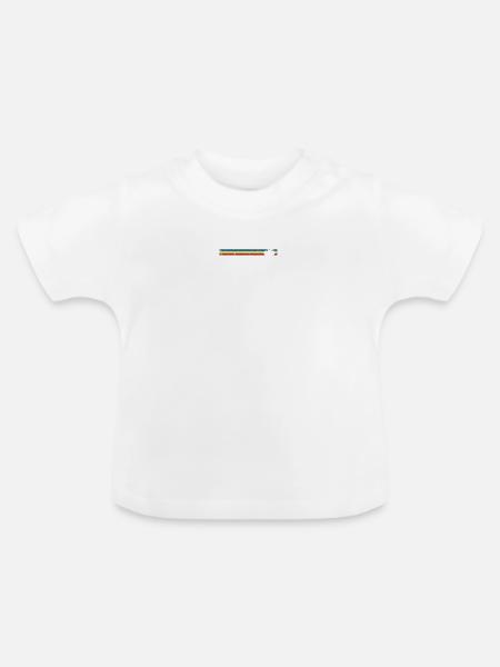 Retro-Fahrrad auf Rainbow Stripes - Baby Bio-T-Shirt mit Rundhals - Weiß