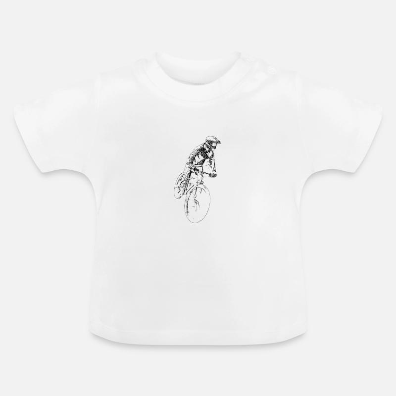 VTT, conduite, descente - T-shirt bio col rond Bébé - blanc