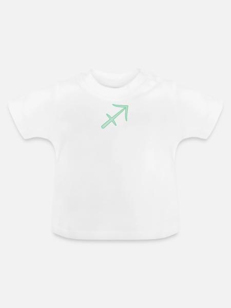 Schütze Sternzeichen Pastellgrün - Baby Bio-T-Shirt mit Rundhals - Weiß