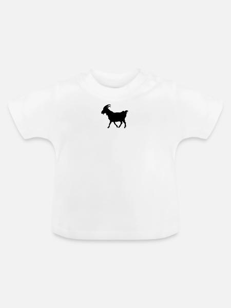 Ziege schwarz - Baby Bio-T-Shirt mit Rundhals - Weiß