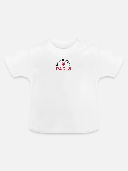 Paris - Baby Bio-T-Shirt mit Rundhals - Weiß