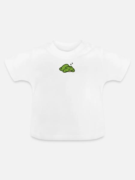 Süßer schlafender grüner Frosch - Baby Bio-T-Shirt mit Rundhals - Weiß