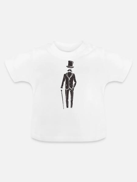 Gentleman im Anzug - Baby Bio-T-Shirt mit Rundhals - Weiß