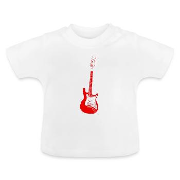 Rotes E-Gitarre Blumenriss - Baby Bio-T-Shirt mit Rundhals - Weiß - Vorne