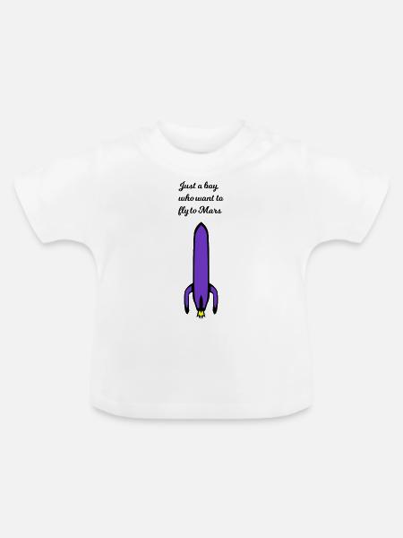 Der Flug zum Mars - Baby Bio-T-Shirt mit Rundhals - Weiß