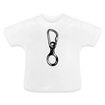 Descente en rappel en huit avec mousqueton HMS - T-shirt bio col rond Bébé - blanc - Devant