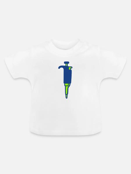 Labor Pipette Wissenschaft Icon - Baby Bio-T-Shirt mit Rundhals - Weiß