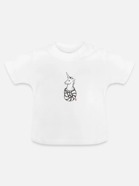 Einhorn - Der Einsiedler - Baby Bio-T-Shirt mit Rundhals - Weiß