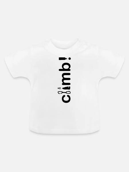 "climb" - Klettern! - Baby Bio-T-Shirt mit Rundhals - Weiß