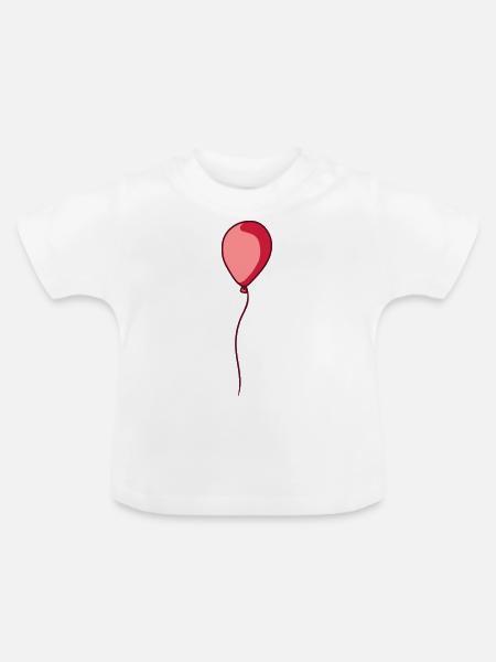 Glaenzender schwebender Luftballon - Baby Bio-T-Shirt mit Rundhals - Weiß
