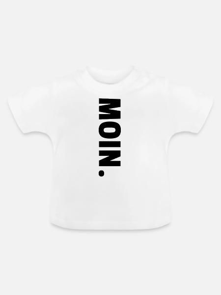 Moin Schwarz - Baby Bio-T-Shirt mit Rundhals - Weiß