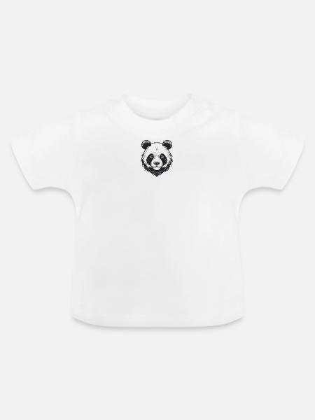 Bärengesicht mit Wildtier-Charme - Baby Bio-T-Shirt mit Rundhals - Weiß