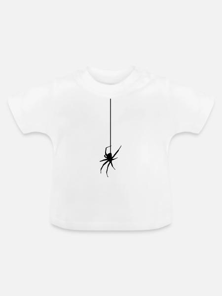 Spinne am Faden - Baby Bio-T-Shirt mit Rundhals - Weiß