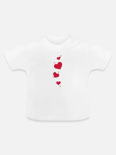 Herz - Baby Bio-T-Shirt mit Rundhals - Weiß