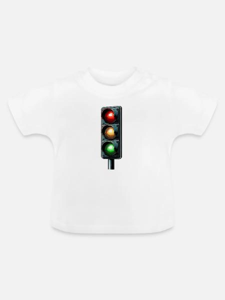 Minimalistische städtische Ampeln - Baby Bio-T-Shirt mit Rundhals - Weiß
