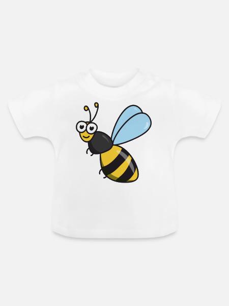 Biene Honigbiene - Baby Bio-T-Shirt mit Rundhals - Weiß