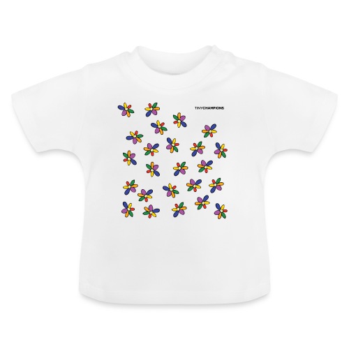 colour flower design tc - Baby Organic T-Shirt with Round Neck