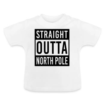 Straight Outta North Pole - Baby Organic T-Shirt with Round Neck - white - Front