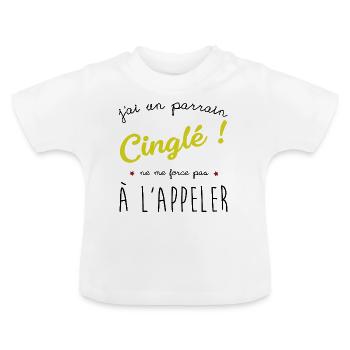 Ich habe einen verrückten Paten - Baby Bio-T-Shirt mit Rundhals - Weiß - Vorne