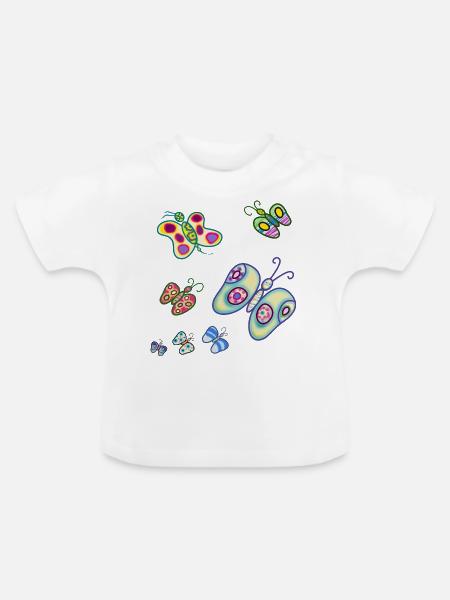 Schmetterlinge der Freude - Baby Bio-T-Shirt mit Rundhals - Weiß